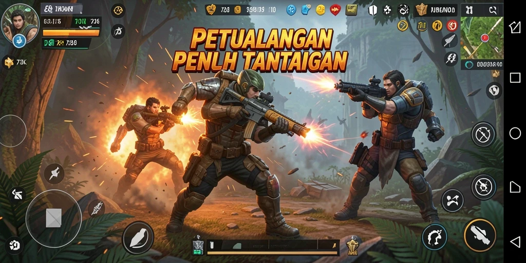 Tangkapan layar utama dari gameplay mendebarkan 73K.