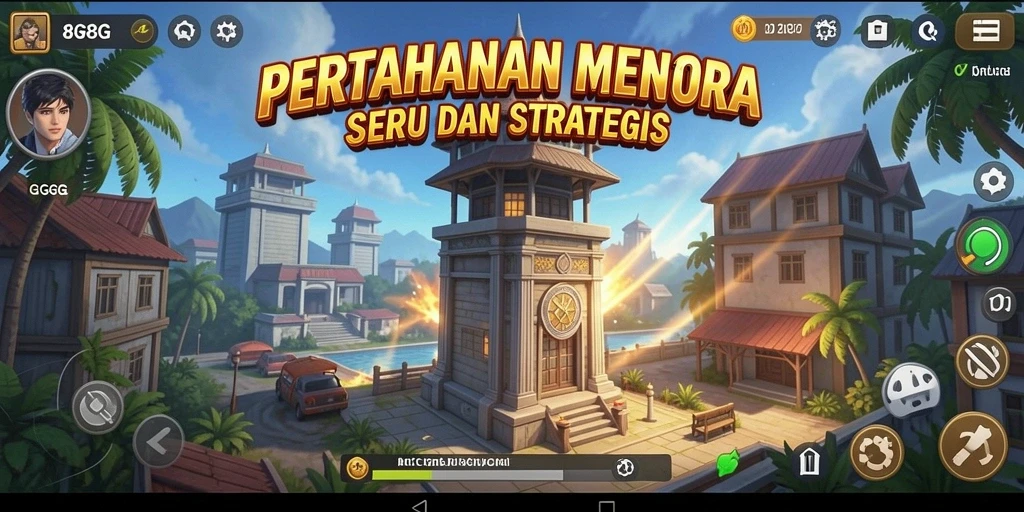 Gameplay seru Tower Defense dalam 8G8G dengan strategi menara.