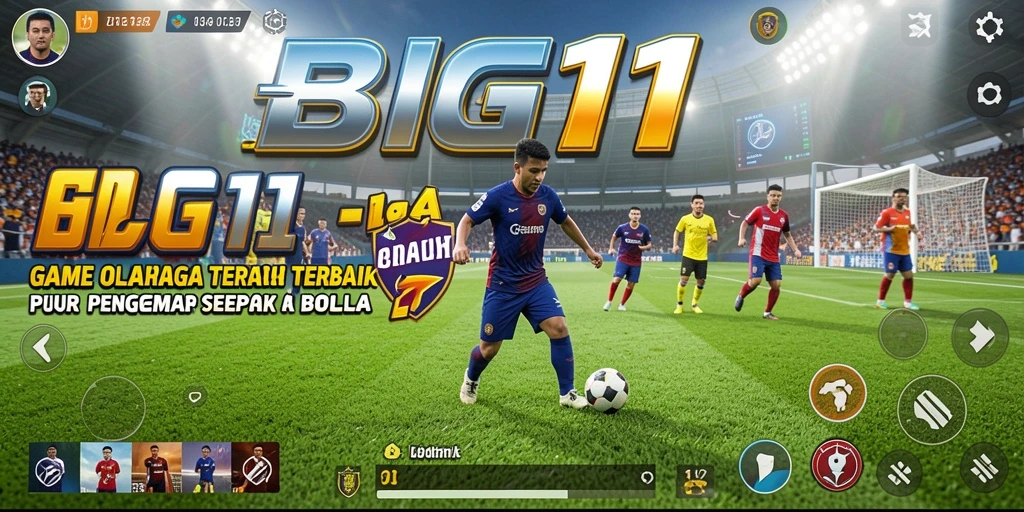 Tampilan gameplay menarik dari BIG11 saat pertandingan sepak bola berlangsung.