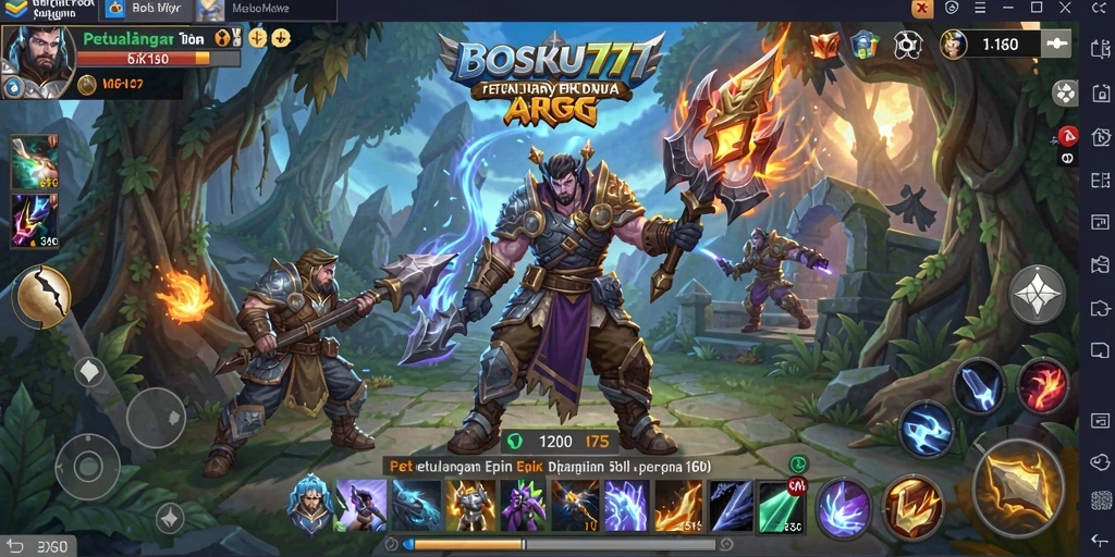 Screenshot gameplay menampilkan aksi seru karakter dalam BOSKU777.
