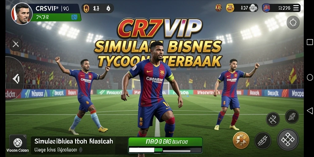Tampilan gameplay CR7VIP yang menampilkan manajemen klub Tycoon.