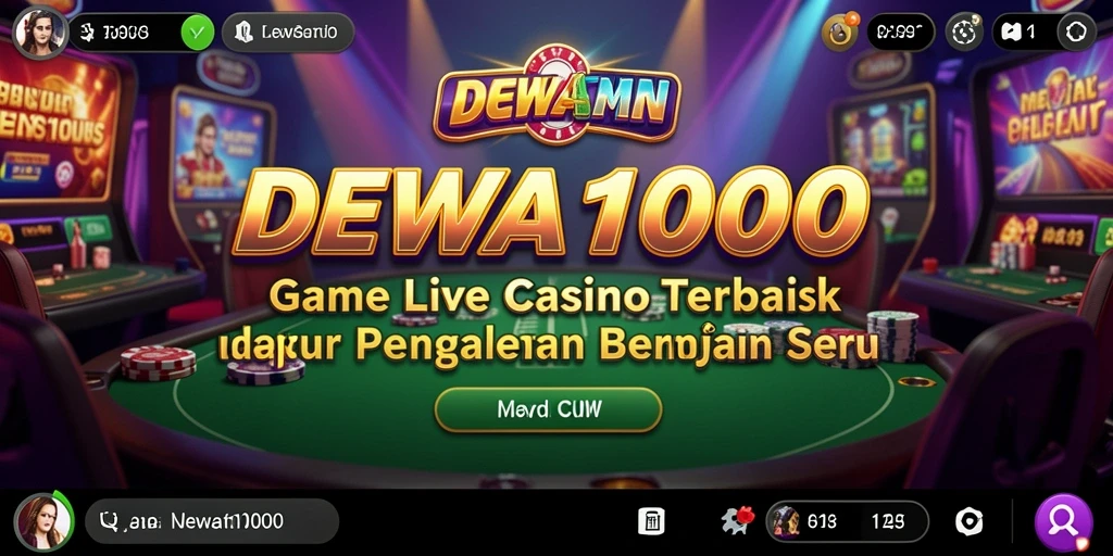 Gameplay langsung DEWA1000 dengan dealer profesional di meja kasino.