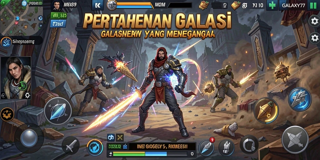 Screenshot gameplay Tower Defense yang menegangkan di GALAXY77.