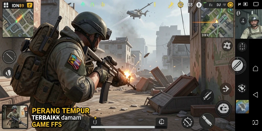 Screenshot utama IDN89 menampilkan momen seru saat pertempuran FPS.