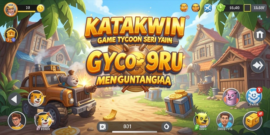 Tampilan gameplay menarik di KATAKWIN dengan elemen tycoon yang seru.