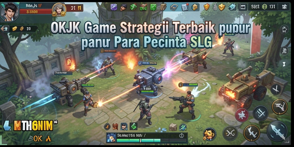 Tampilan gameplay seru di dalam OKJK dengan strategi SLG yang mendalam.