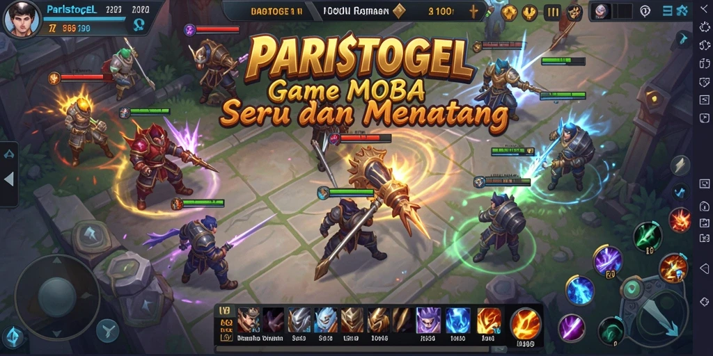 Tampilan seru gameplay PARISTOGEL di arena pertempuran MOBA.