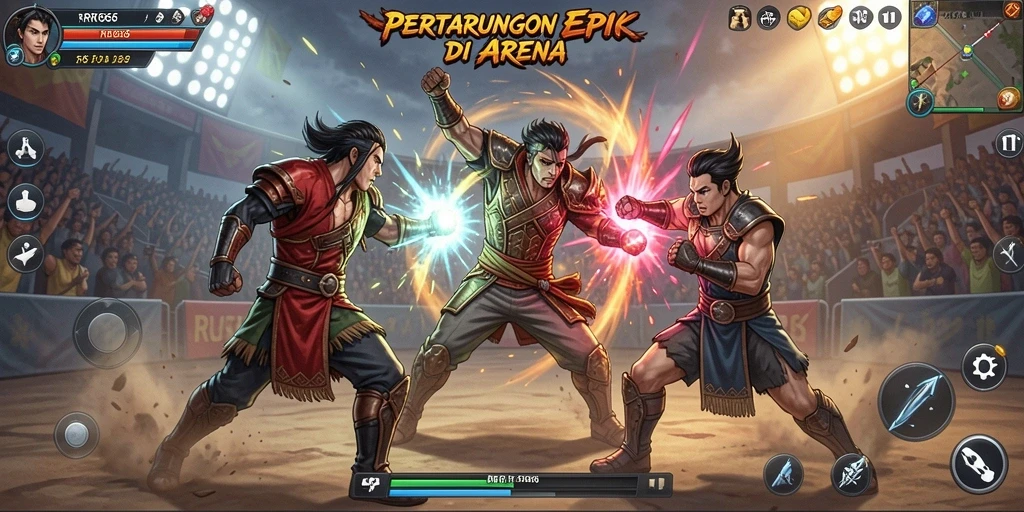 Screenshot utama RR666 menampilkan pertarungan mendebarkan antara karakter.