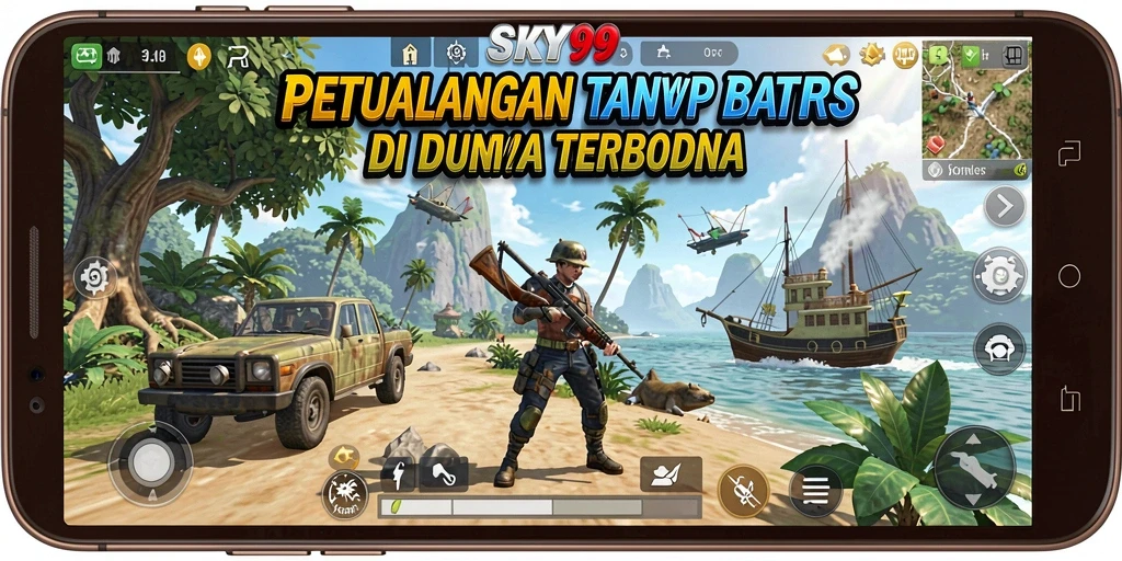 Gameplay SKY99 yang menampilkan dunia eksploratif yang luas.