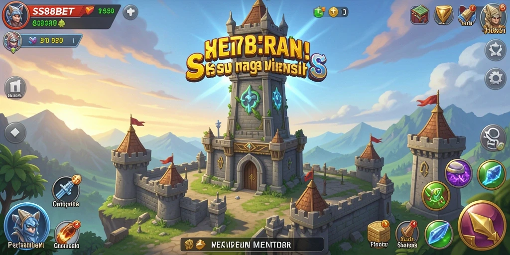 Tampilan gameplay menara pertahanan yang menegangkan di SS88BET.