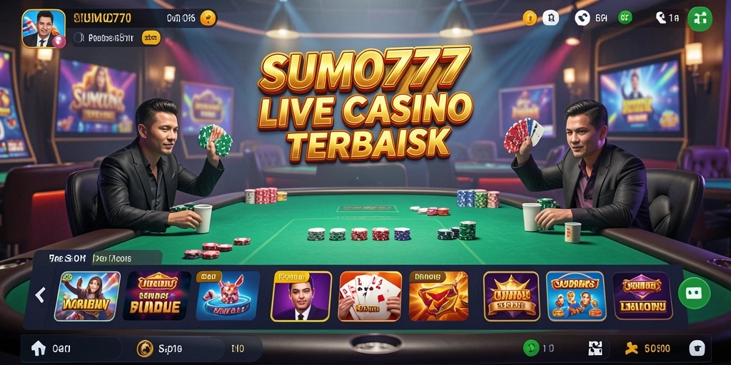 Tampilan screenshot <strong>SUMO777</strong> yang menunjukkan dealer live pada permainan kasino.