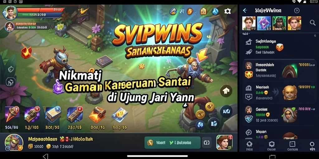 Tampilkan gameplay menarik dari SVIPWINS dengan grafis yang cerah.