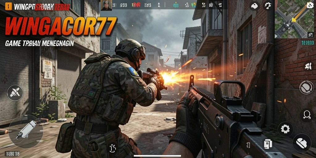 Screenshot menunjukkan aksi menegangkan gameplay TPS di WINGACOR77.