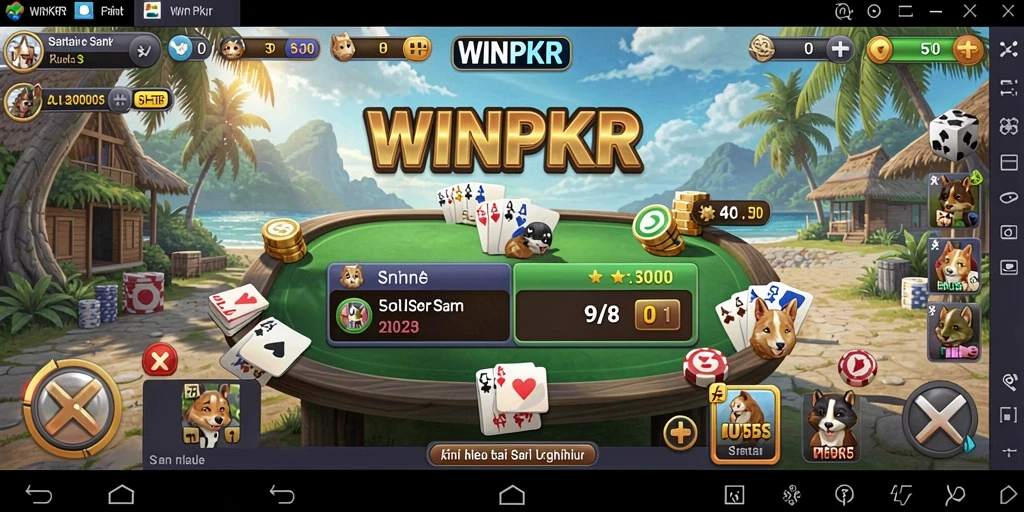 Tampilan gameplay WINPKR yang seru dan penuh warna.
