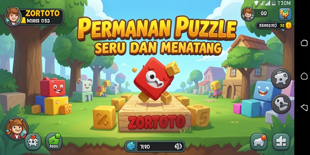 Tampilan gameplay ZORTOTO dengan berbagai level puzzle menarik.